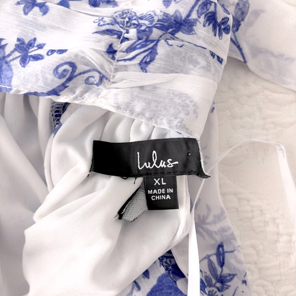 NWOT Lulus Float to You White Floral Print Halter Tiered Midi Dress XLarge - Picture 4 of 8